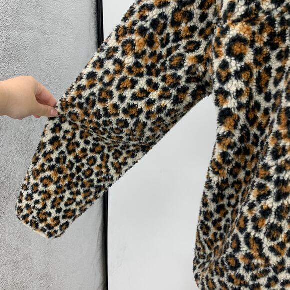 Levis Jacket Womens Extra Small Cheetah Comfort Zone Sherpa Snap Button Collared - Picture 8 of 16